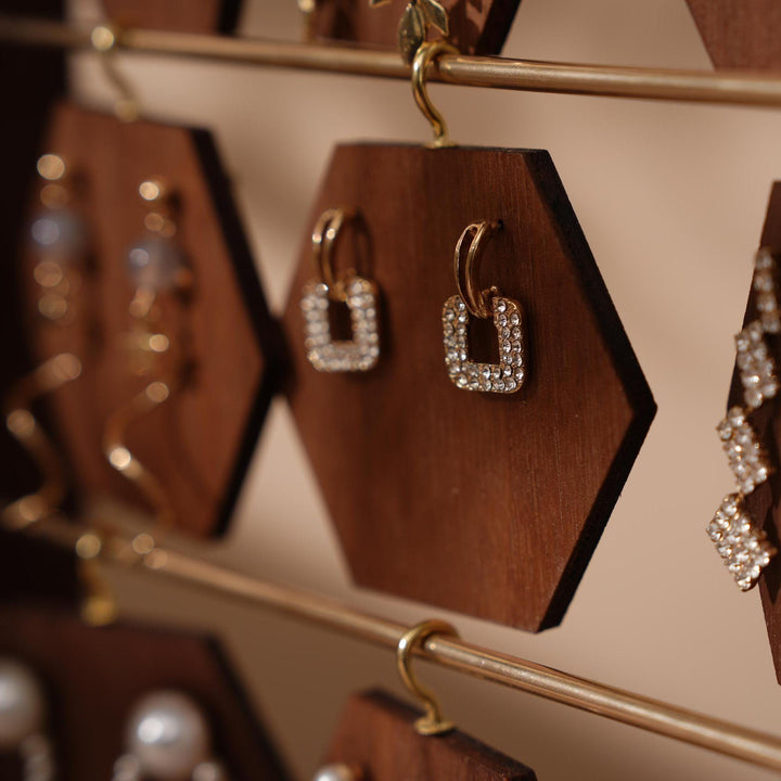 Walnut Earring Display Stand