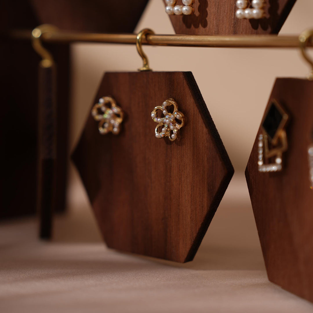 Walnut Earring Display Stand