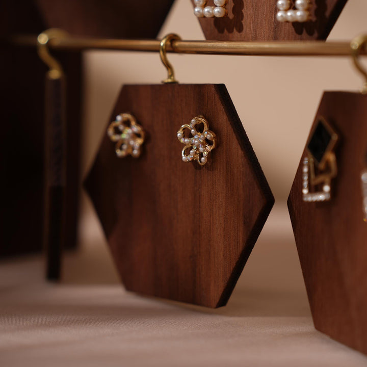 Walnut Earring Display Stand