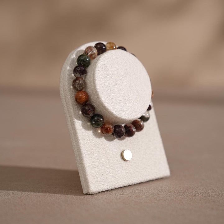 Suede Bracelet Holder Display: Brass Stand Jewelry Organizer