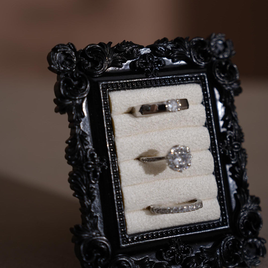 Black Rococo Ring &amp; Earring Display Stand
