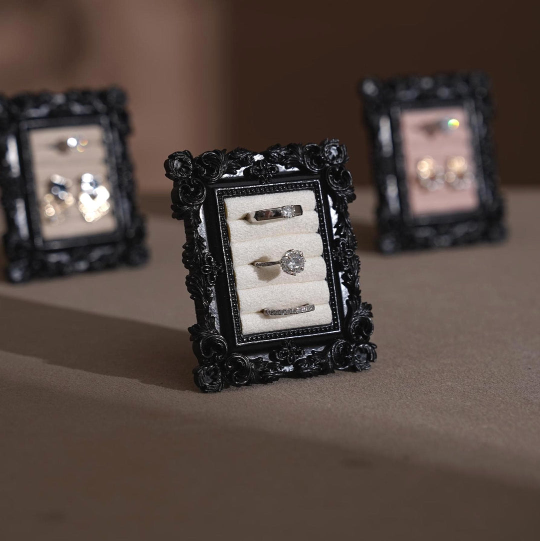 Black Rococo Ring &amp; Earring Display Stand