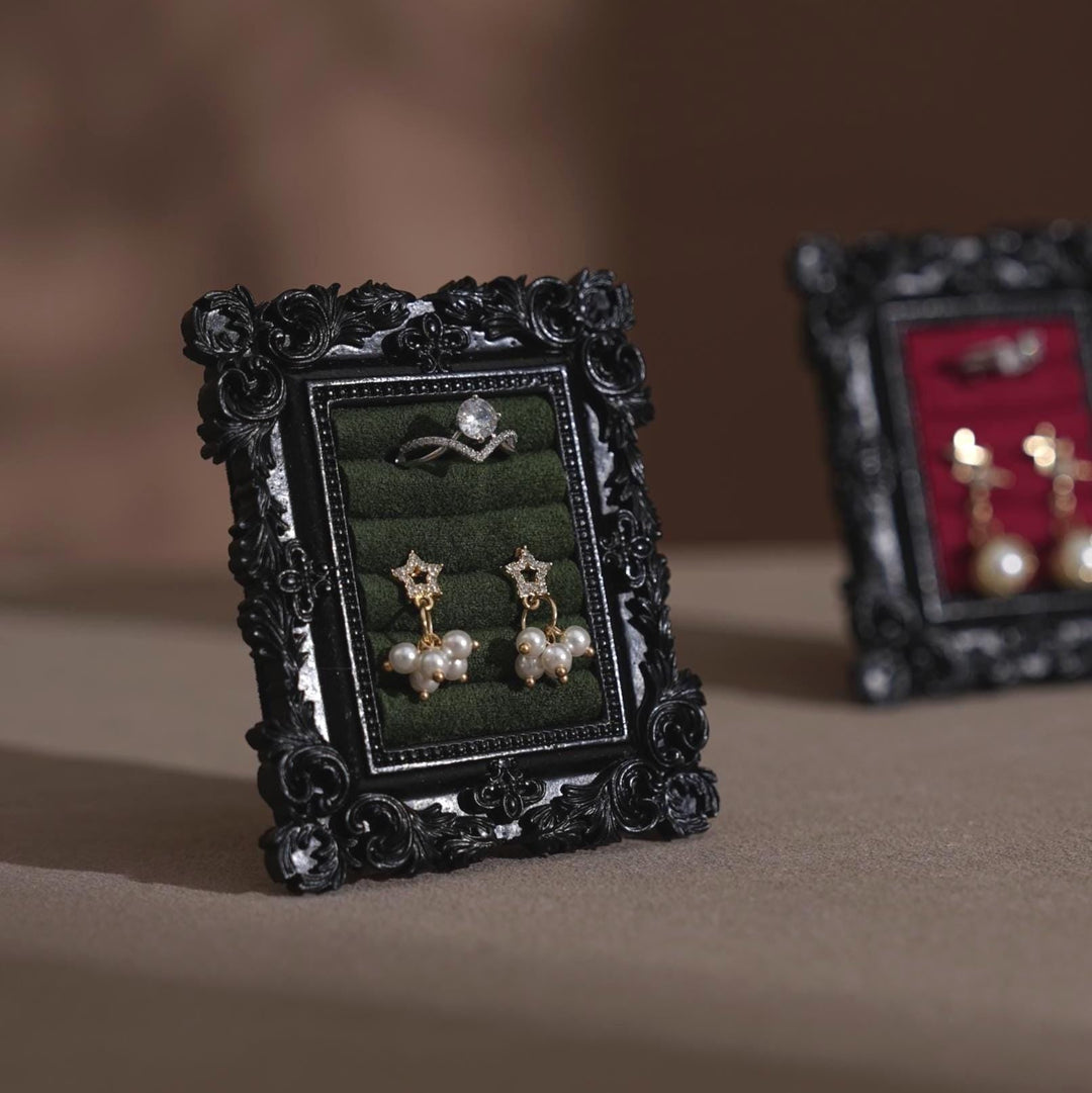 Black Rococo Ring &amp; Earring Display Stand