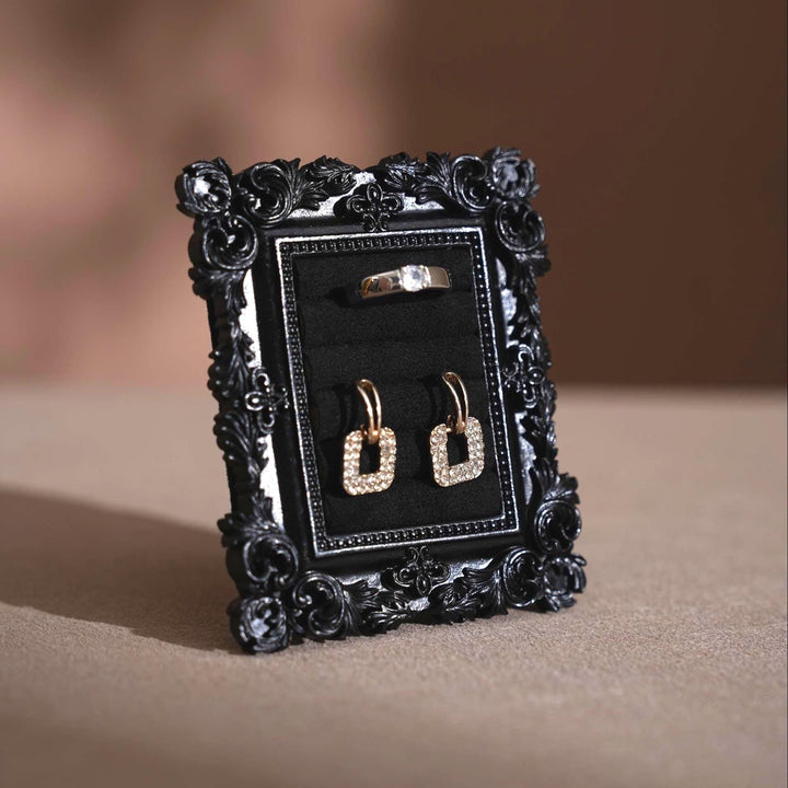 Black Rococo Ring &amp; Earring Display Stand
