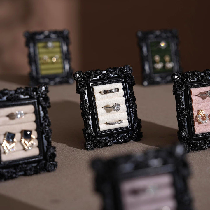 Black Rococo Ring &amp; Earring Display Stand