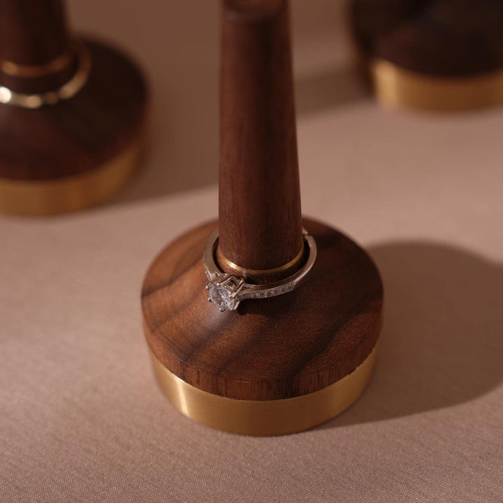 Walnut Brass Ring Holder