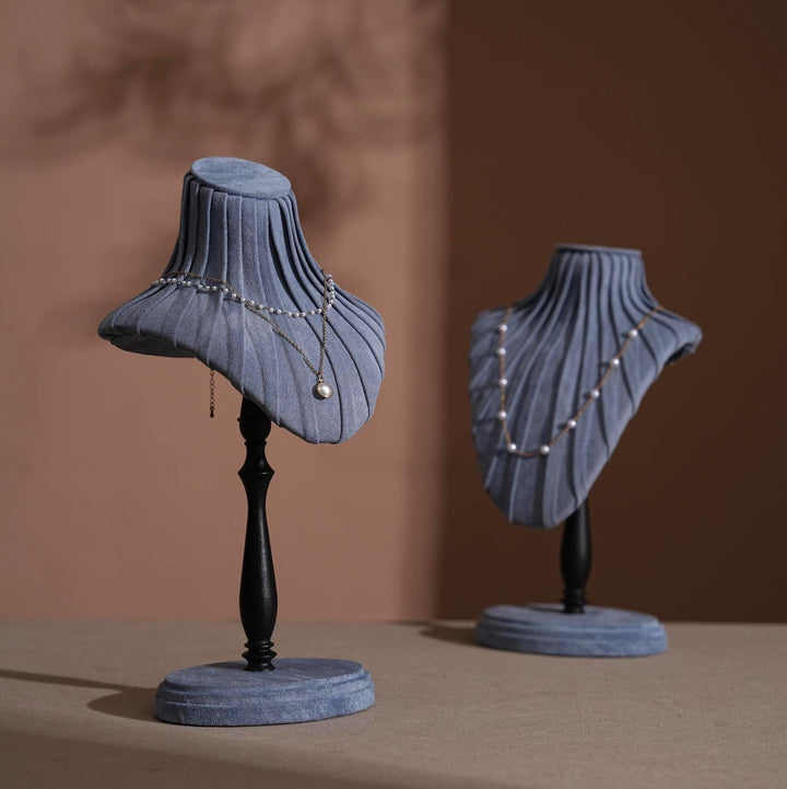 Vegan Suede Necklace Bust Stand | Tall Silhouette Display
