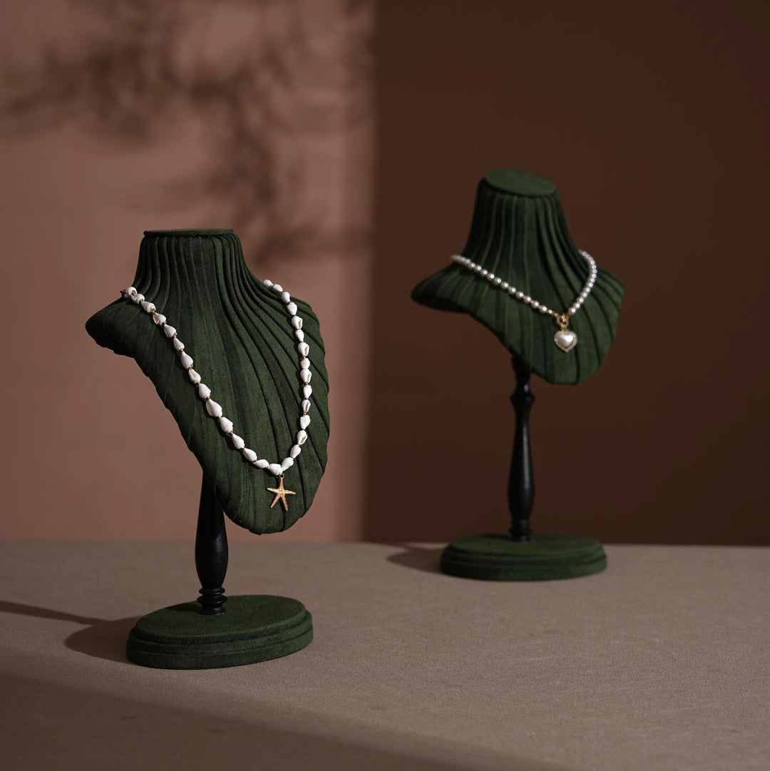 Vegan Suede Necklace Bust Stand | Tall Silhouette Display