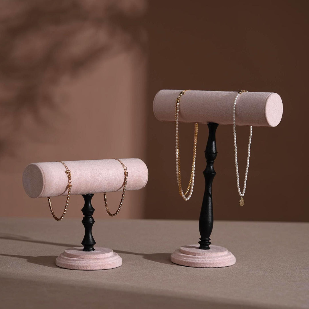 Vegan Suede T-Bar Jewelry Stand | Bracelet &amp; Necklace Display