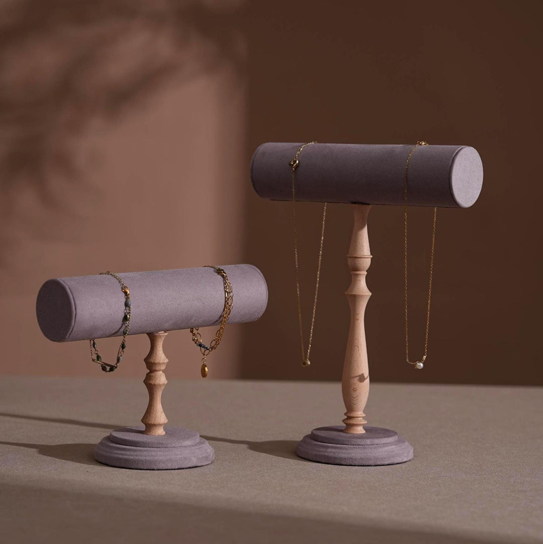 Vegan Suede T-Bar Jewelry Stand | Bracelet &amp; Necklace Display