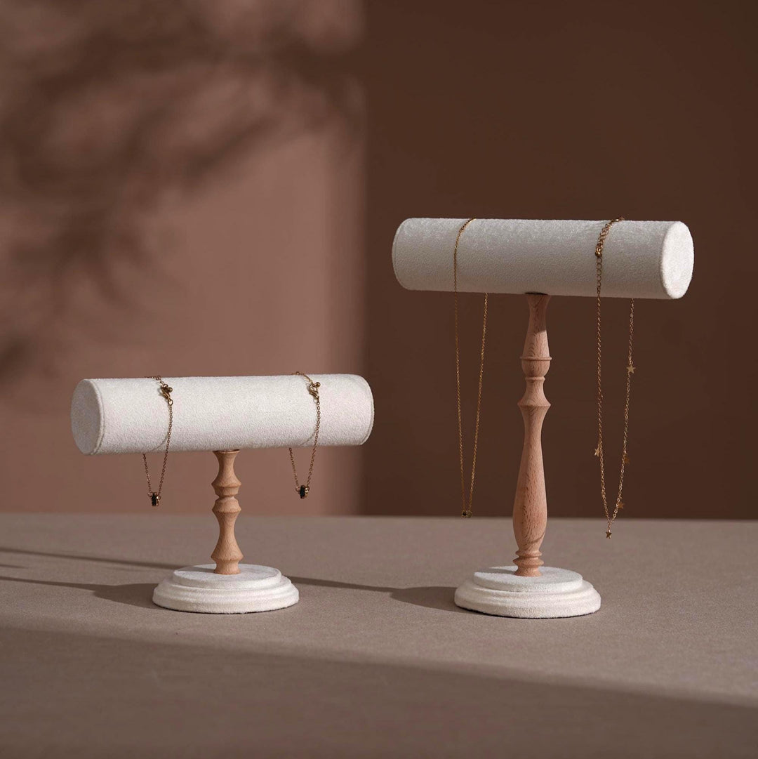 Vegan Suede T-Bar Jewelry Stand | Bracelet &amp; Necklace Display
