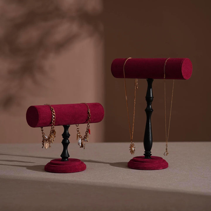 Vegan Suede T-Bar Jewelry Stand | Bracelet &amp; Necklace Display