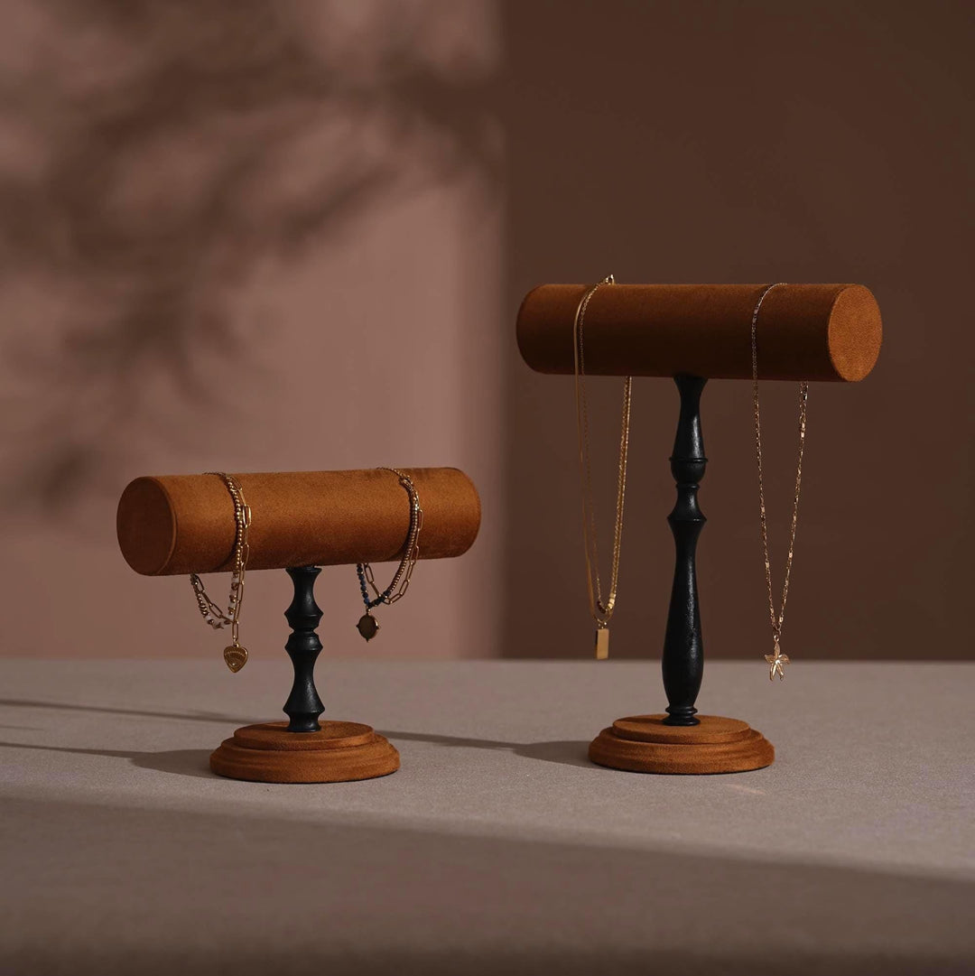 Vegan Suede T-Bar Jewelry Stand | Bracelet &amp; Necklace Display