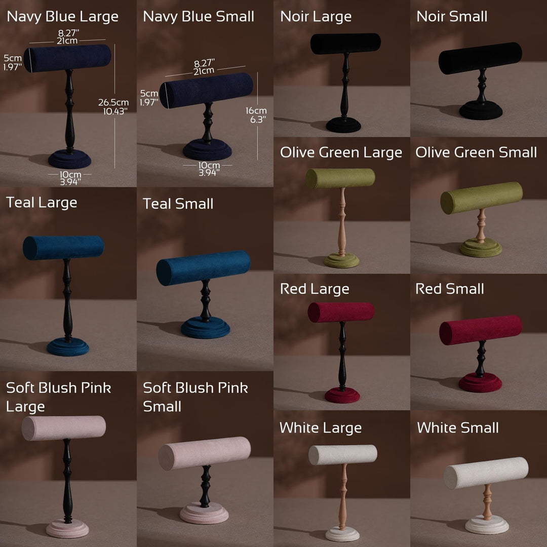 Vegan Suede T-Bar Jewelry Stand | Bracelet &amp; Necklace Display