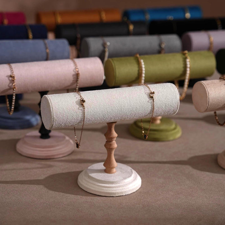 Vegan Suede T-Bar Jewelry Stand | Bracelet &amp; Necklace Display