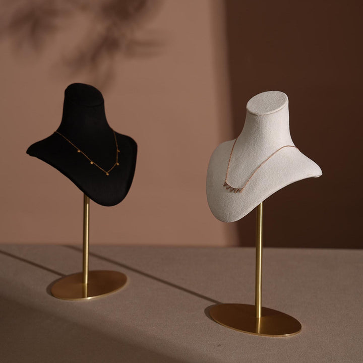 Vegan Suede Necklace Bust | Adjustable Height Display Stand