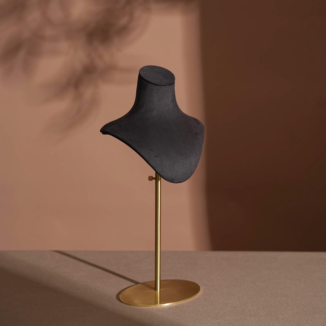 Vegan Suede Necklace Bust | Adjustable Height Display Stand