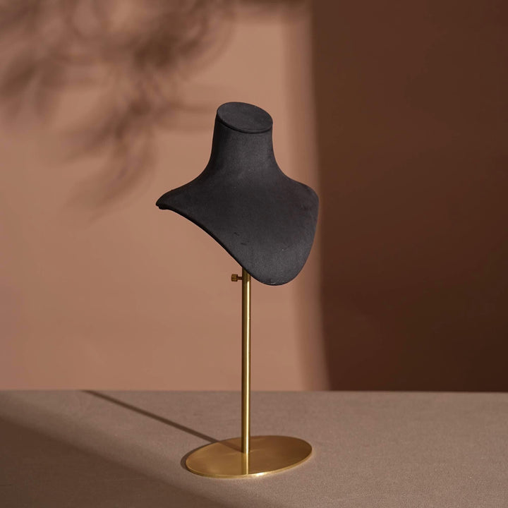Vegan Suede Necklace Bust | Adjustable Height Display Stand