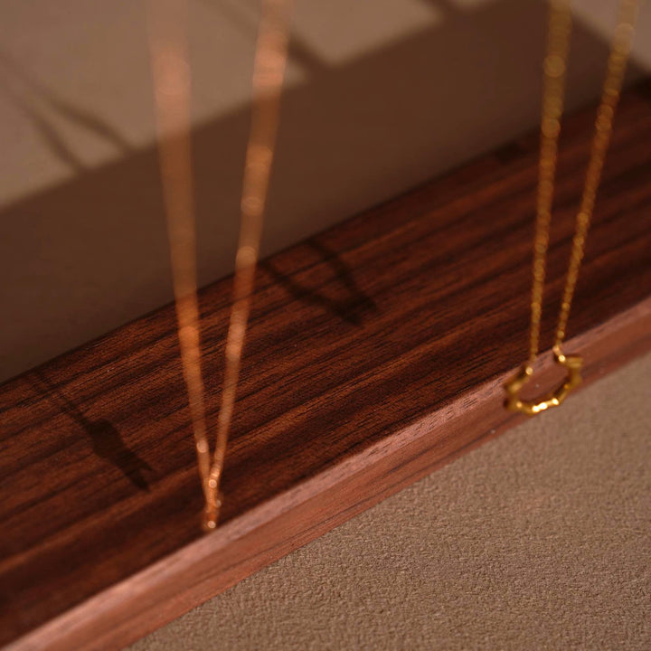 Elegant Solid Walnut Necklace &amp; Bracelet Stand | Brass Hardware