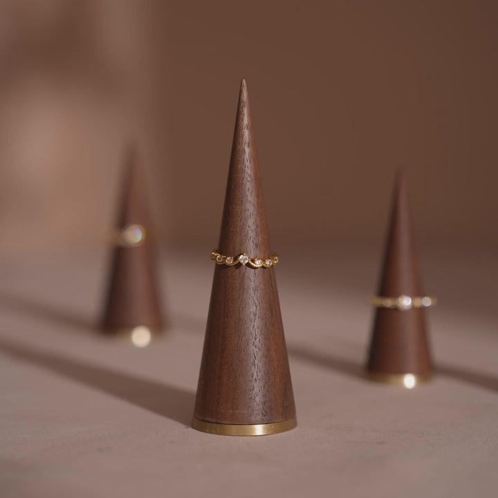 Walnut and Brass Ring Cone