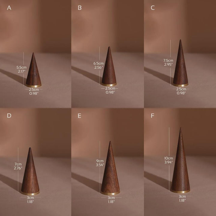 Walnut and Brass Ring Cone