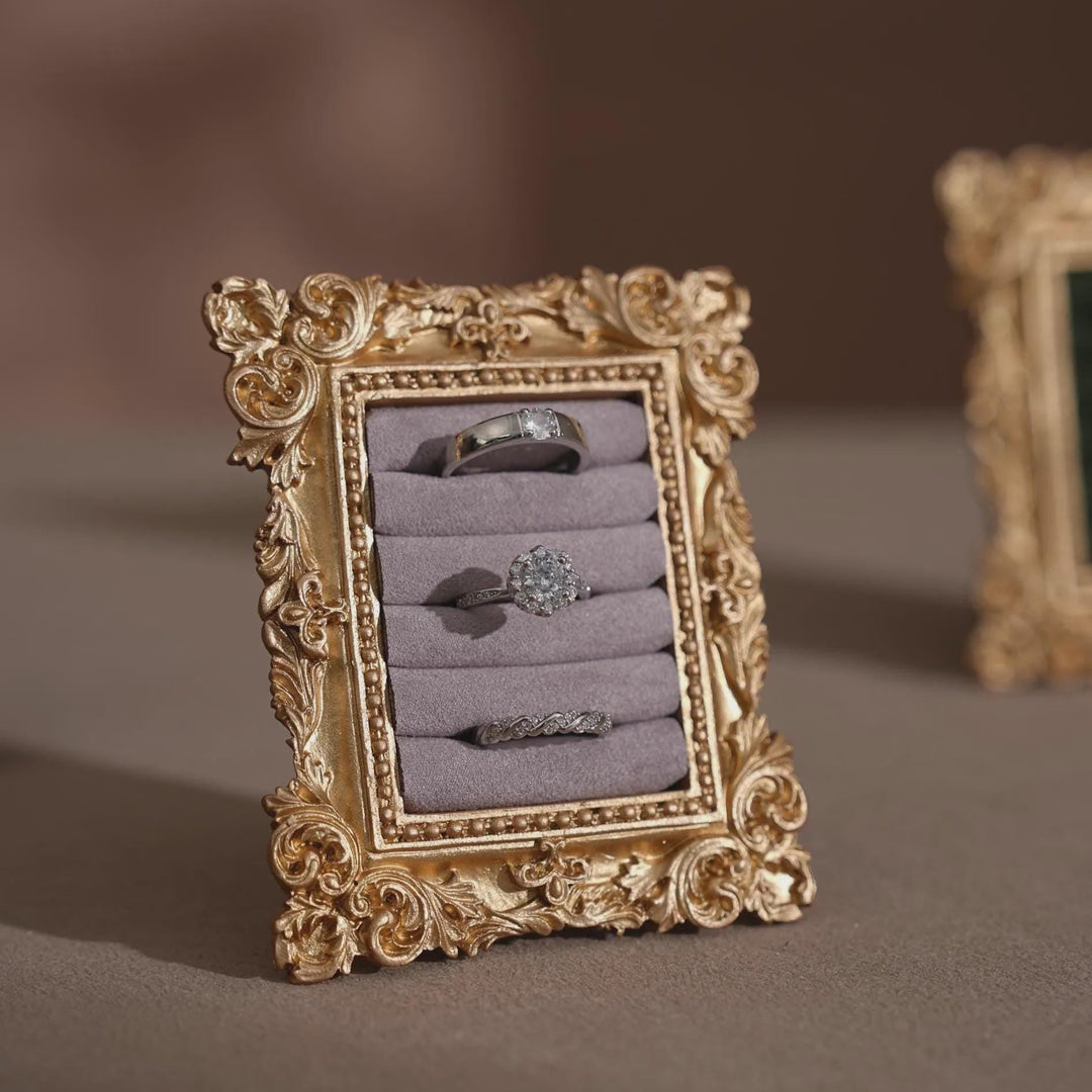 Rococo Inspired Ring &amp; Earring Holder for Wedding Flat Lays