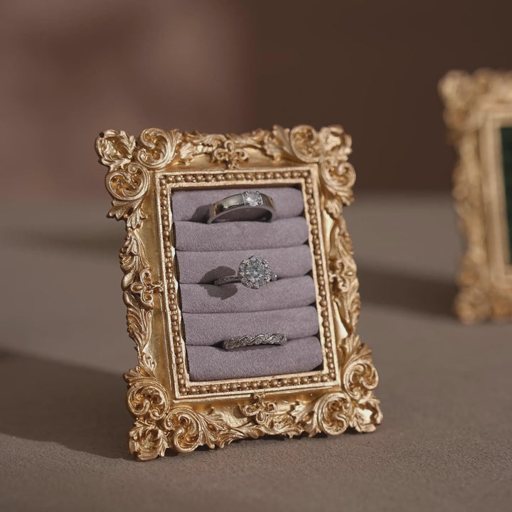Rococo Inspired Ring &amp; Earring Holder for Wedding Flat Lays