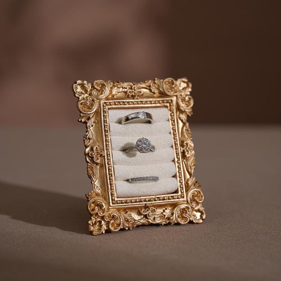 Rococo Inspired Ring &amp; Earring Holder for Wedding Flat Lays