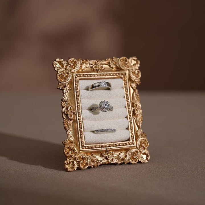 Rococo Inspired Ring &amp; Earring Holder for Wedding Flat Lays