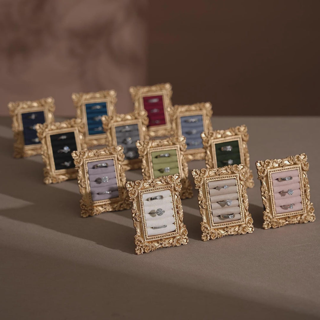 Rococo Inspired Ring &amp; Earring Holder for Wedding Flat Lays