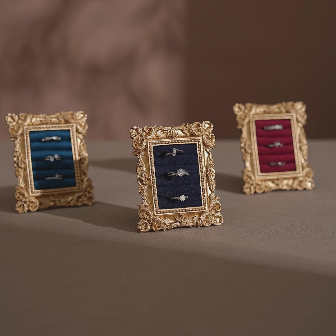 Rococo Inspired Ring &amp; Earring Holder for Wedding Flat Lays