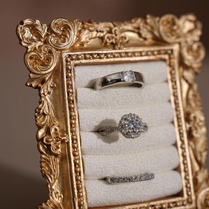 Rococo Inspired Ring &amp; Earring Holder for Wedding Flat Lays