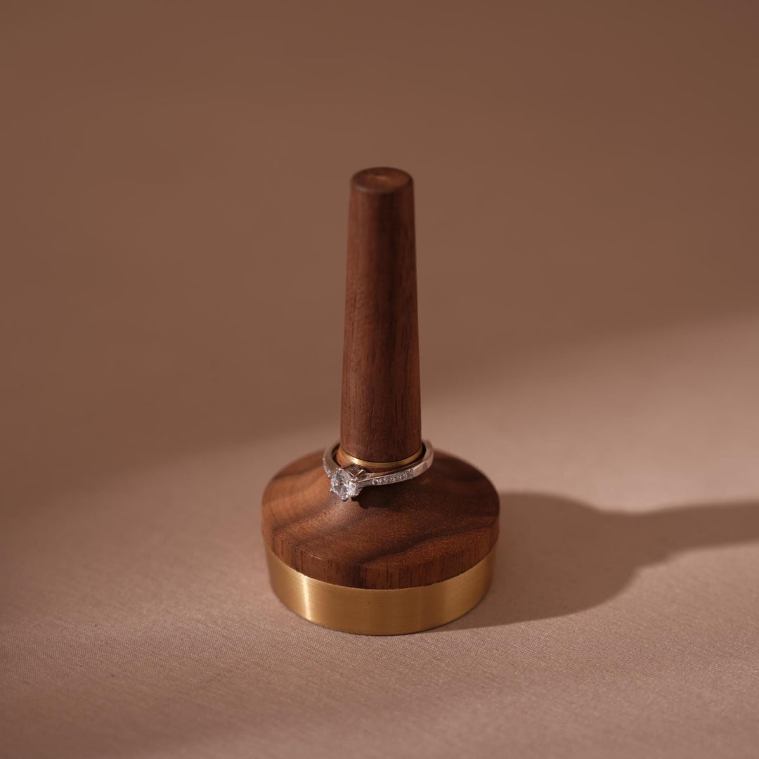 Walnut Brass Ring Holder