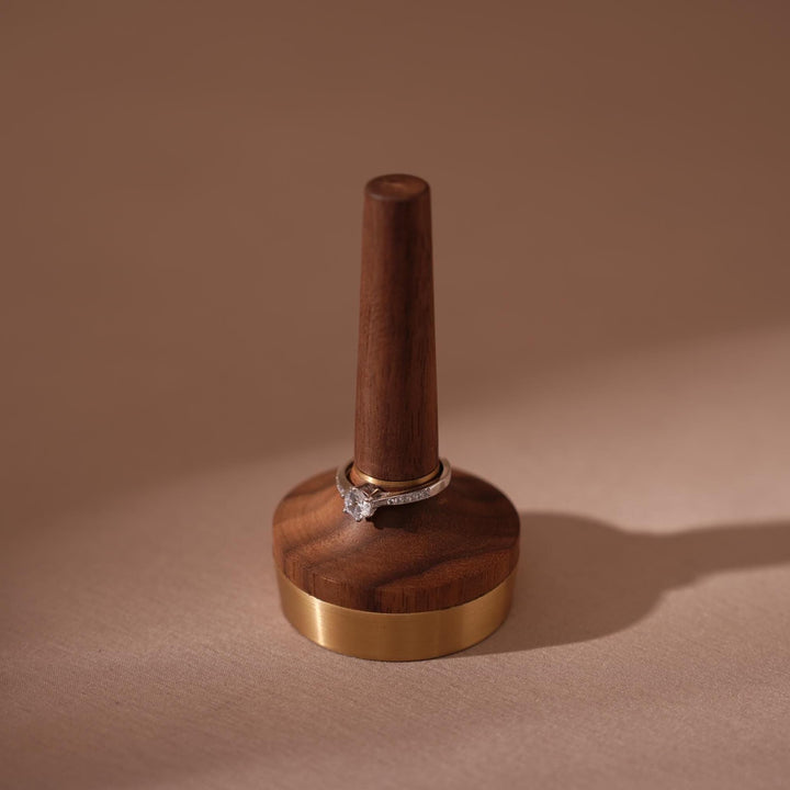 Walnut Brass Ring Holder