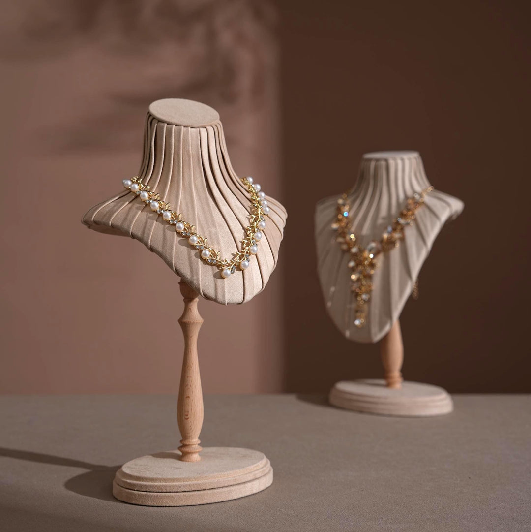 Vegan Suede Necklace Bust Stand | Tall Silhouette Display