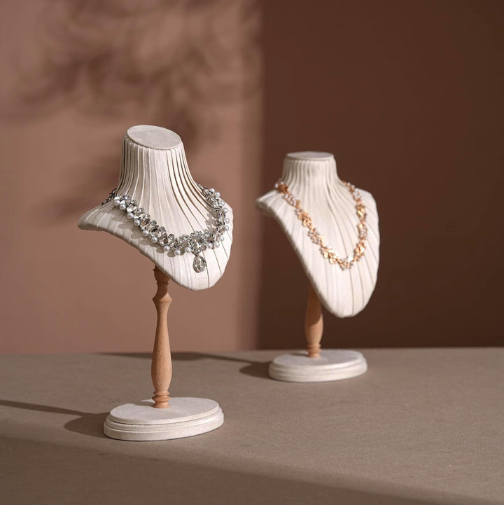 Vegan Suede Necklace Bust Stand | Tall Silhouette Display