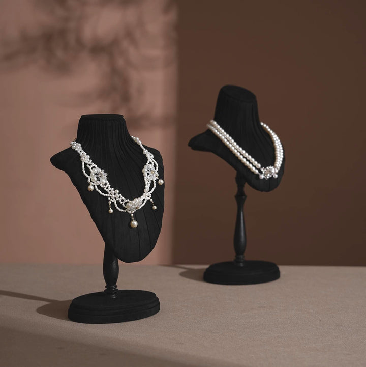 Vegan Suede Necklace Bust Stand | Tall Silhouette Display
