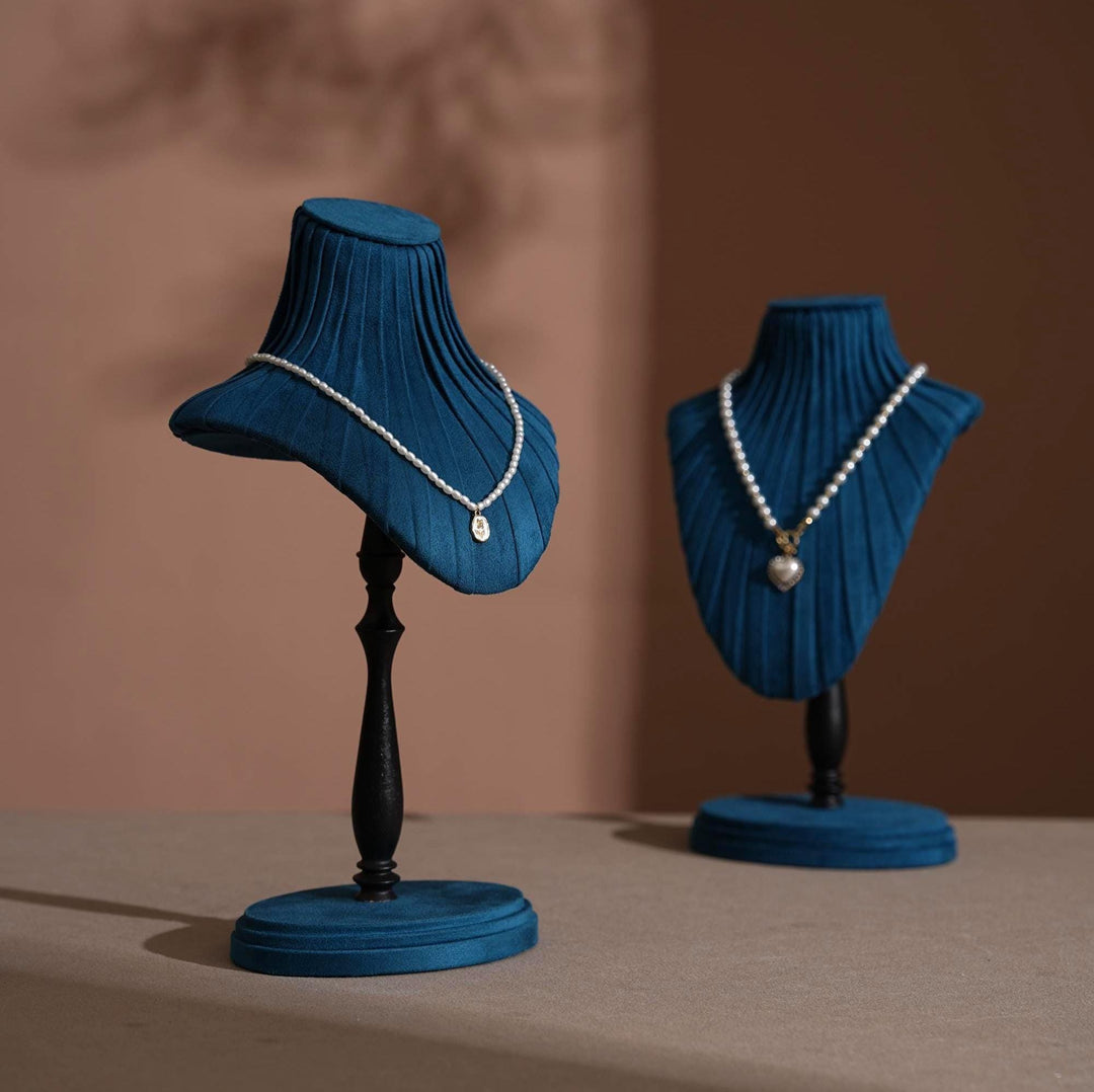Vegan Suede Necklace Bust Stand | Tall Silhouette Display