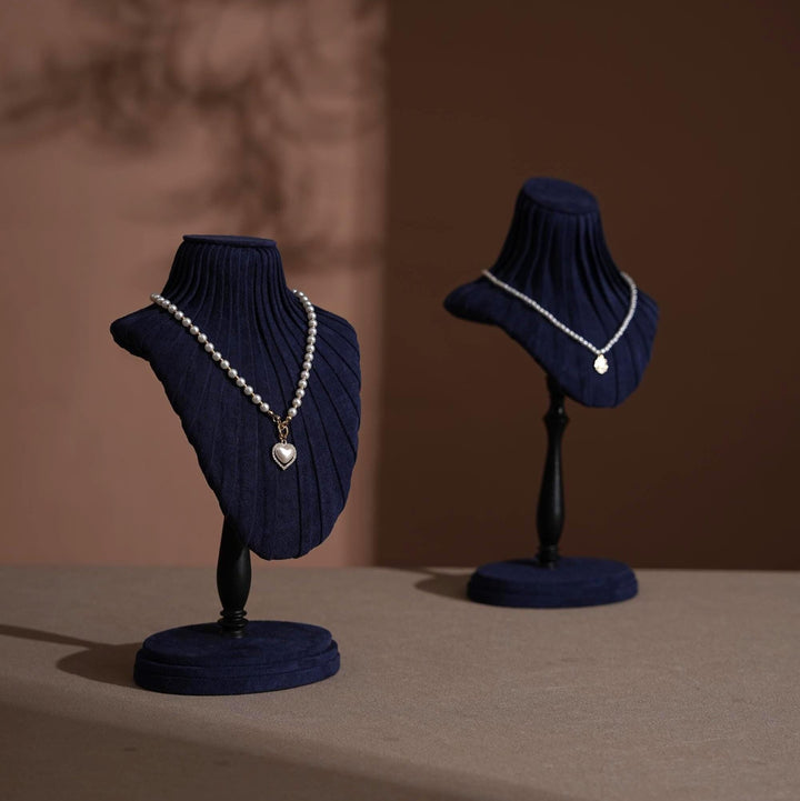 Vegan Suede Necklace Bust Stand | Tall Silhouette Display