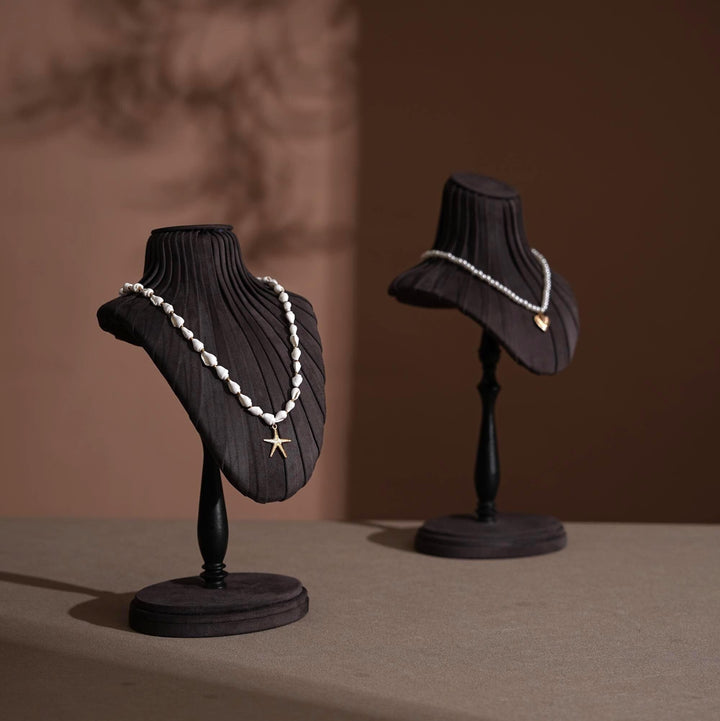 Vegan Suede Necklace Bust Stand | Tall Silhouette Display