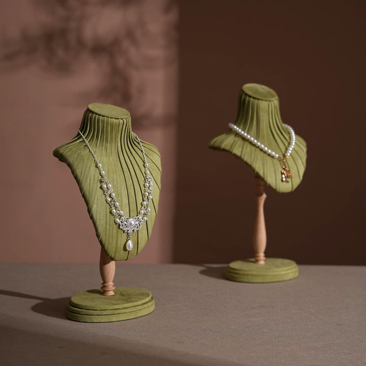 Vegan Suede Necklace Bust Stand | Tall Silhouette Display