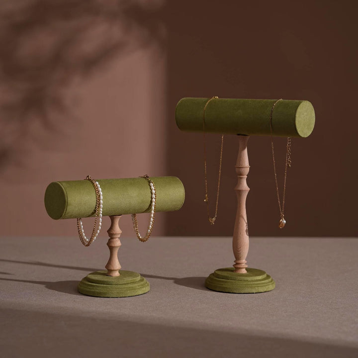 Vegan Suede T-Bar Jewelry Stand | Bracelet &amp; Necklace Display
