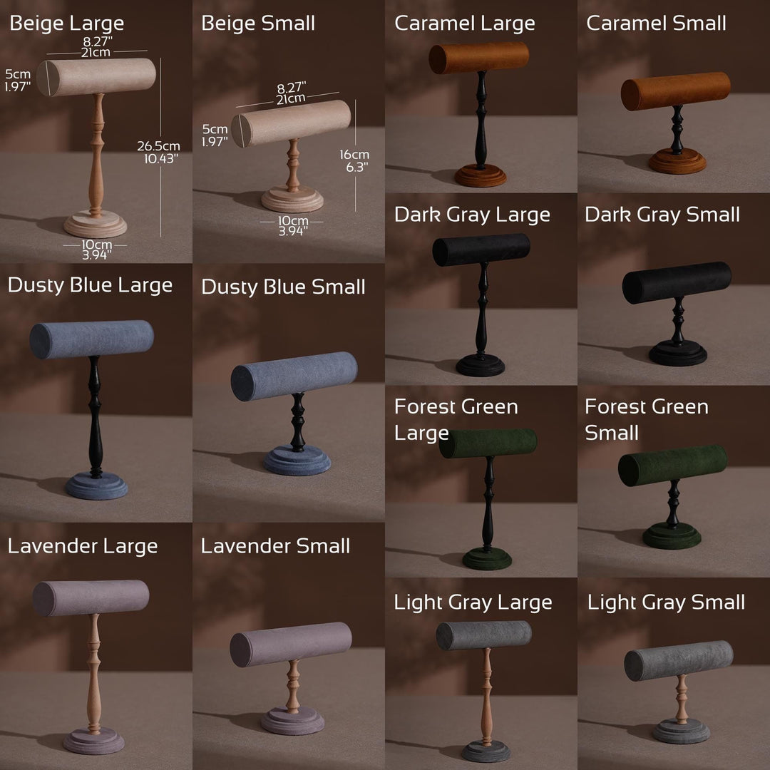 Vegan Suede T-Bar Jewelry Stand | Bracelet &amp; Necklace Display