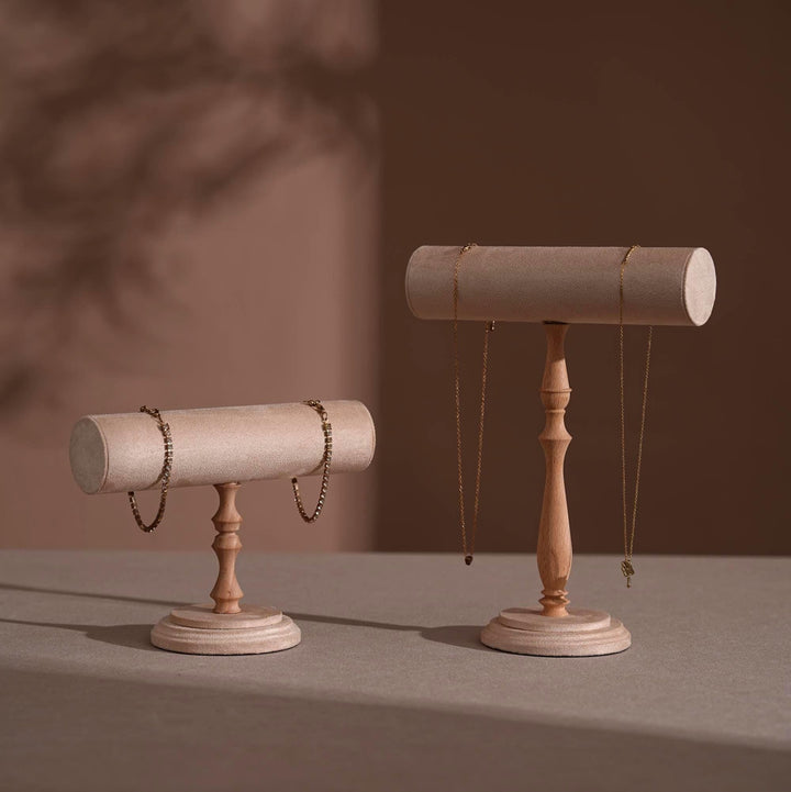 Vegan Suede T-Bar Jewelry Stand | Bracelet &amp; Necklace Display