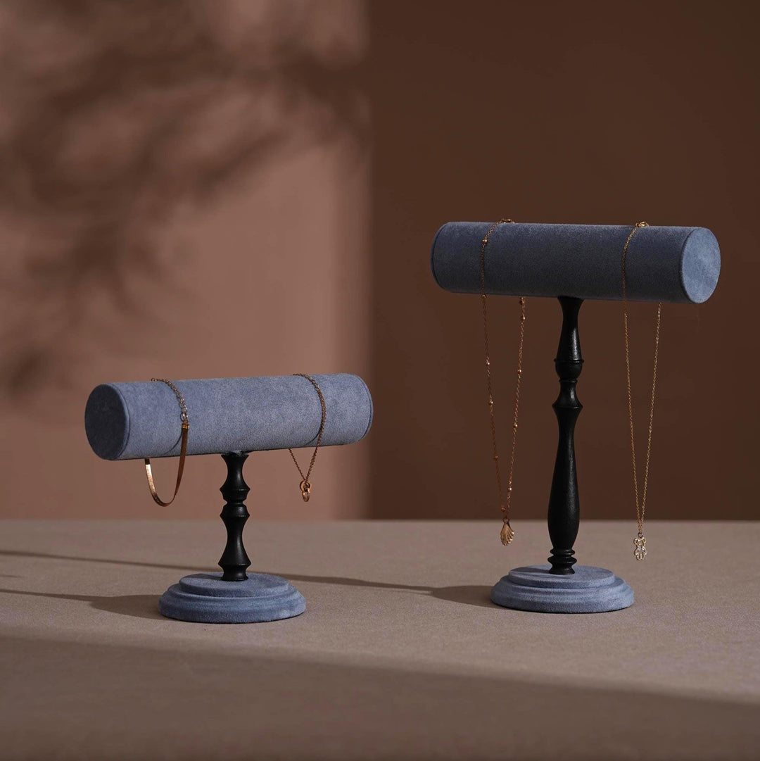 Vegan Suede T-Bar Jewelry Stand | Bracelet &amp; Necklace Display