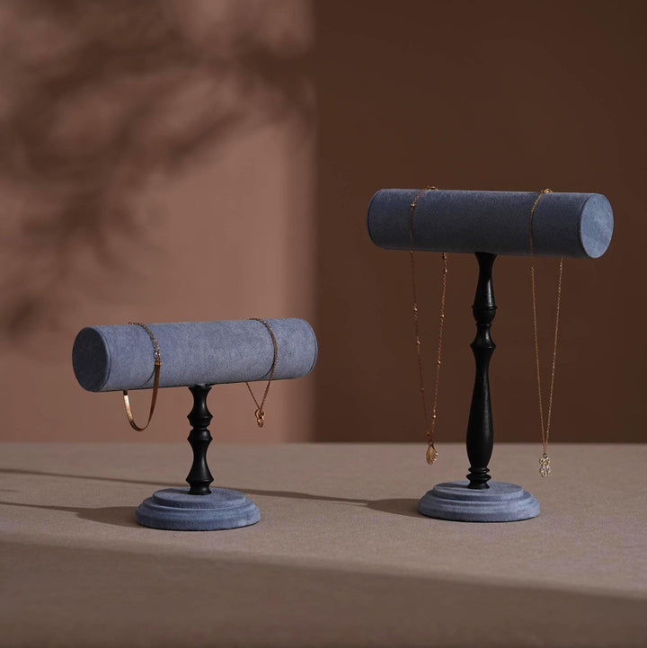 Vegan Suede T-Bar Jewelry Stand | Bracelet &amp; Necklace Display