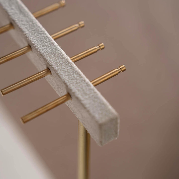 Vegan Suede &amp; Brass Necklace and Earring Stand