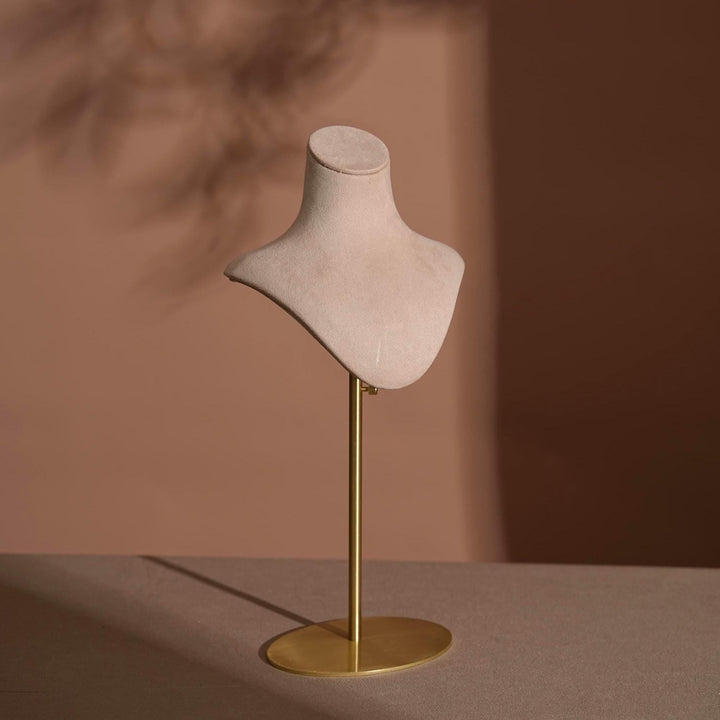 Vegan Suede Necklace Bust | Adjustable Height Display Stand