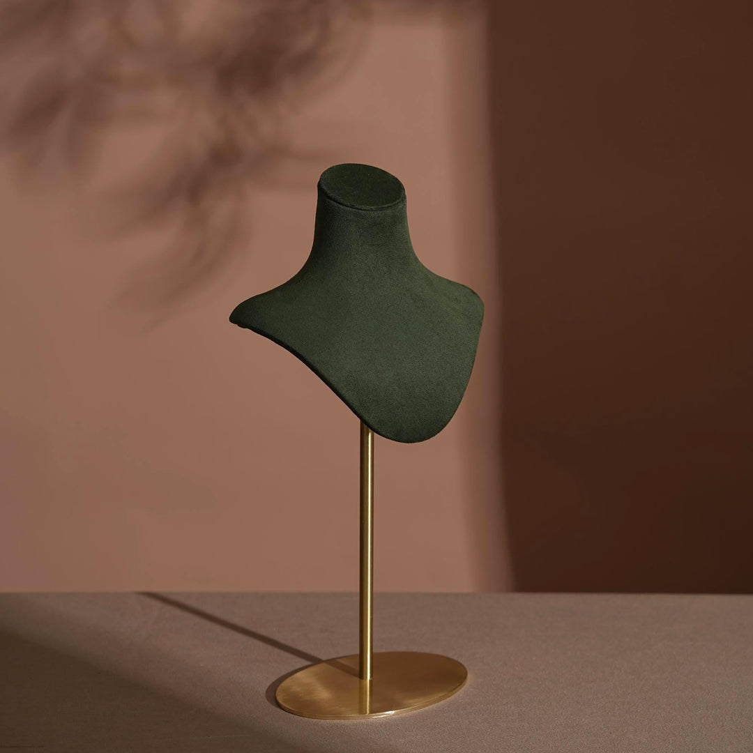 Vegan Suede Necklace Bust | Adjustable Height Display Stand
