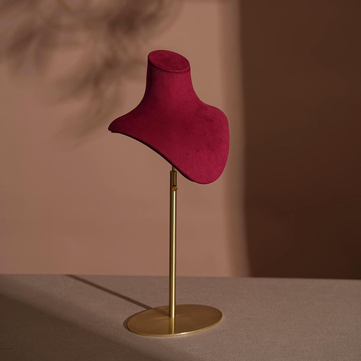 Vegan Suede Necklace Bust | Adjustable Height Display Stand